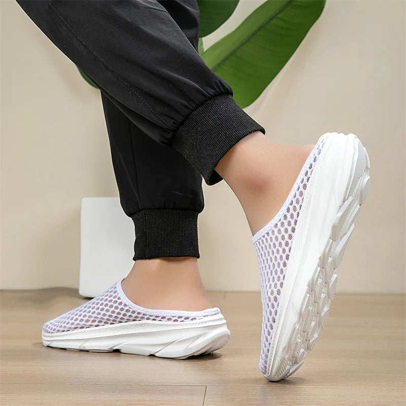 Women Comfortable Half Slippers Breathable Non Slip Leisure Flat Shoes High Quality Indoor Outdoor Shoes for Female