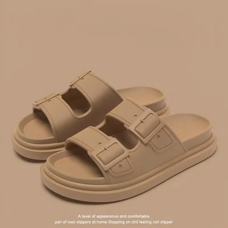 Women's Classy  Slippers for Women at Home in Summer, Comfortable Soft-Soled Non-Slip Outdoor Thick-Soled Casual Lightweight Summer Slippers for Women