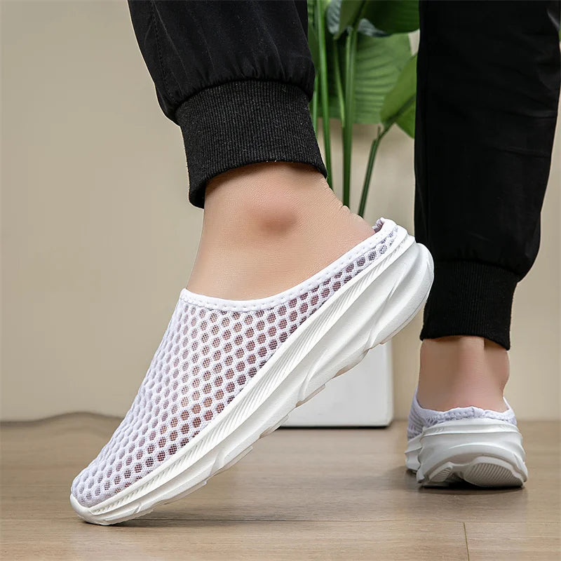 Women Comfortable Half Slippers Breathable Non Slip Leisure Flat Shoes High Quality Indoor Outdoor Shoes for Female