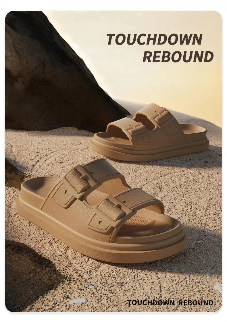 Women's Classy  Slippers for Women at Home in Summer, Comfortable Soft-Soled Non-Slip Outdoor Thick-Soled Casual Lightweight Summer Slippers for Women