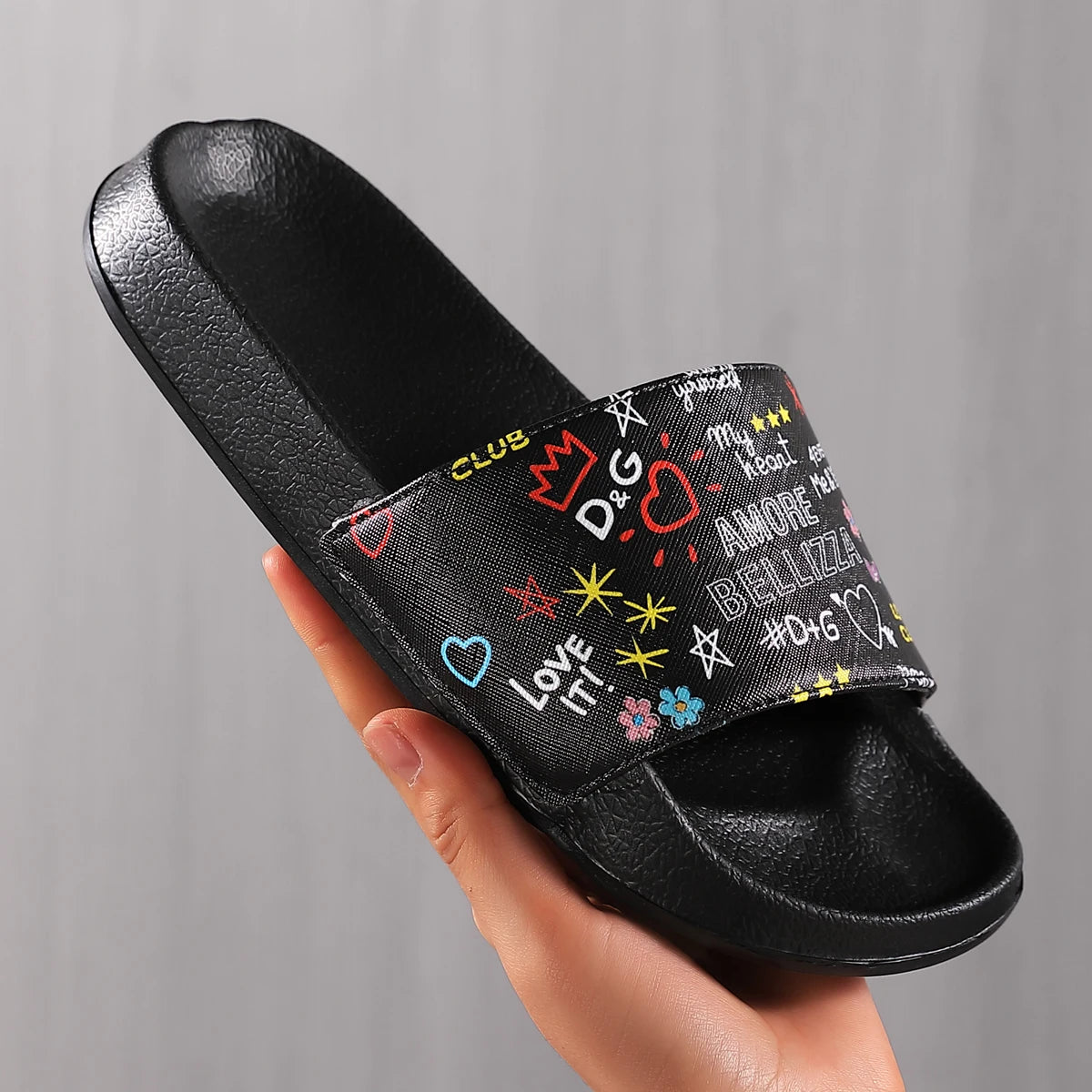 Women's Fashionable Printed Casual Slippers - Lightweight Indoor and Outdoor Home Shoes, Stylish and Beautiful, Breathable Fabric Lining and Star Design, Suitable for Home, Garden, Beach Use, Comfortable for All Seasons