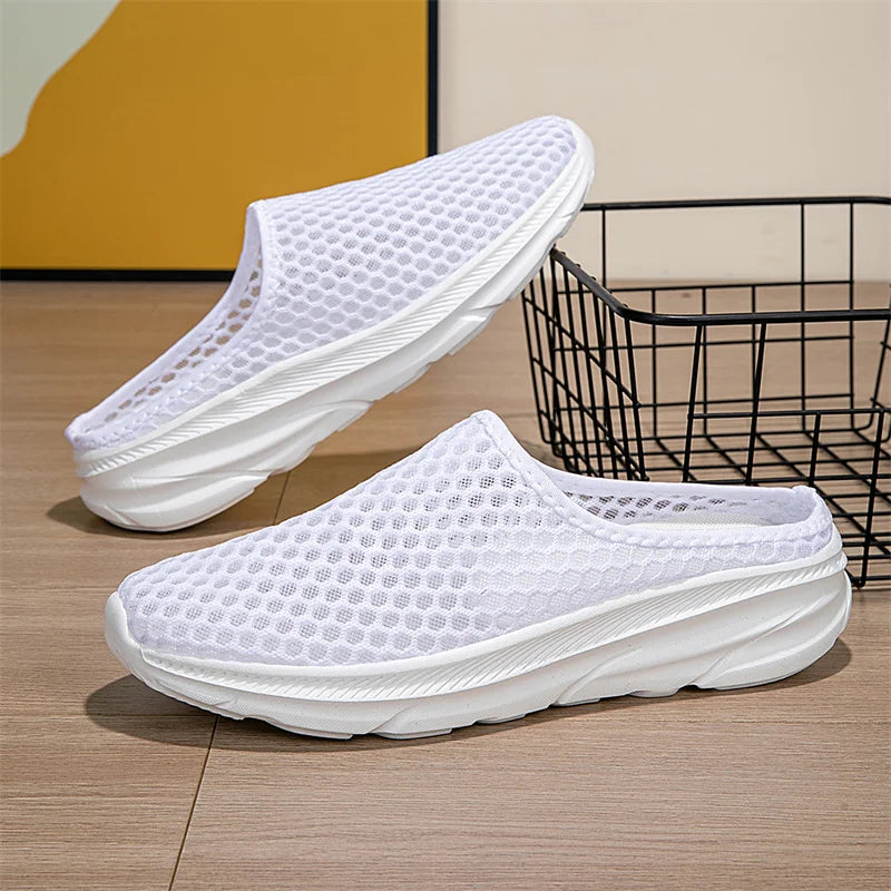 Women Comfortable Half Slippers Breathable Non Slip Leisure Flat Shoes High Quality Indoor Outdoor Shoes for Female
